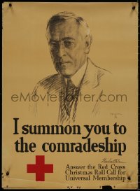 8p0014 I SUMMON YOU TO THE COMRADESHIP 20x27 WWI war poster 1918 art of President Woodrow Wilson!