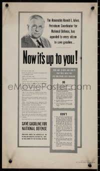 8p0021 NOW IT'S UP TO YOU 12x21 WWII war poster 1940s Honorable Harold L. Ickes appeals to you!