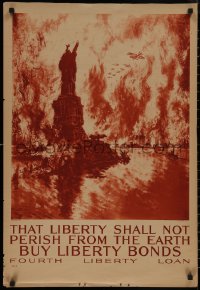 8p0017 THAT LIBERTY SHALL NOT PERISH FROM THE EARTH 22x32 WWI war poster 1918 Pennell art of NY!