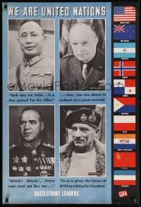 8p0026 WE ARE UNITED NATIONS 27x39 WWII war poster 1944 photographs taken from Life magazine!