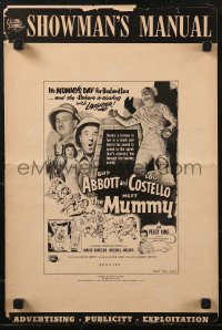 8r0514 ABBOTT & COSTELLO MEET THE MUMMY pressbook 1955 Bud & Lou with the bandaged monster!