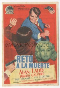 8r0812 APPOINTMENT WITH DANGER Spanish herald 1951 different image of tough Alan Ladd, film noir!