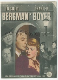 8r0677 ARCH OF TRIUMPH 4pg die-cut Spanish herald 1949 Ingrid Bergman, Charles Boyer, Remarque!