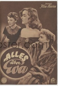 8r0016 ALL ABOUT EVE Austrian program 1951 Bette Davis & Anne Baxter classic, but no Marilyn Monroe!