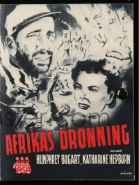 8r0233 AFRICAN QUEEN Danish program 1952 Humphrey Bogart & Katharine Hepburn, different images!
