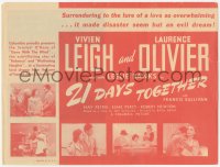 8r0322 21 DAYS TOGETHER herald 1940 Vivien Leigh loves suspected murderer Laurence Olivier!