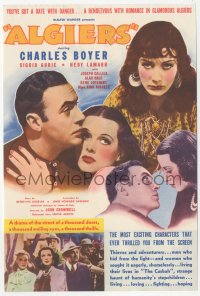 8r0327 ALGIERS herald 1938 Charles Boyer loves sexiest Hedy Lamarr, but he can't leave the Casbah!