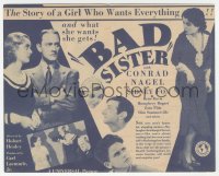 8r0331 BAD SISTER herald 1931 early Bette Davis, Humphrey Bogart billed but not shown, very rare!