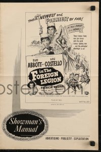 8r0508 ABBOTT & COSTELLO IN THE FOREIGN LEGION pressbook 1950 great art of Bud & Lou as Legionnaires!