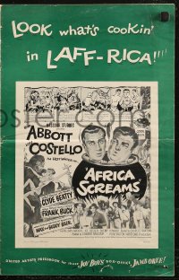 8r0515 AFRICA SCREAMS pressbook 1949 art of natives cooking Bud Abbott & Lou Costello in cauldron!