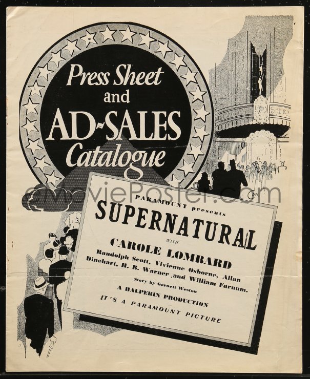 SUPERNATURAL Movie Poster 1933 