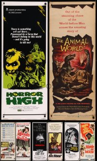8s0675 LOT OF 11 UNFOLDED AND FORMERLY FOLDED HORROR/SCI-FI INSERTS 1950s-1980s cool movie images!