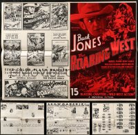 8s0092 LOT OF 11 UNCUT ROARING WEST 1970S REPRINT PRESSBOOKS 1970s Buck Jones cowboy serial!
