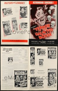 8s0051 LOT OF 16 UNCUT MY WORLD DIES SCREAMING ALTERNATE TITLE PRESSBOOKS 1958 Terror in the Haunted House