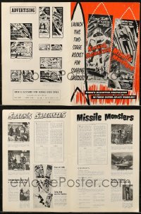 8s0048 LOT OF 32 UNCUT SATAN'S SATELLITES/MISSILE MONSTERS PRESSBOOKS 1958 cool sci-fi double bill!