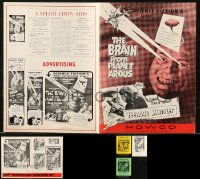 8s0050 LOT OF 18 UNCUT BRAIN FROM PLANET AROUS/TEENAGE MONSTER PRESSBOOKS 1957 astounding stories!