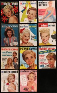 8s0463 LOT OF 11 MODERN SCREEN MOVIE MAGAZINES 1944-1966 filled with great images & articles!
