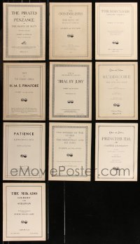 8s0270 LOT OF 10 GILBERT AND SULLIVAN PLAYBILLS 1920s-1930s The Pirates of Penzance & more!