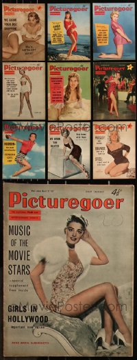 8s0553 LOT OF 10 PICTUREGOER 1957 ENGLISH MOVIE MAGAZINES 1957 filled with great images & articles!