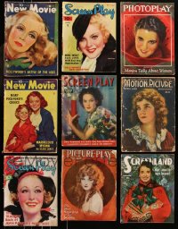 8s0462 LOT OF 11 MOVIE MAGAZINES 1920s-1940s filled with great images & articles!