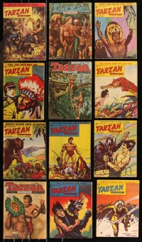 8s0229 LOT OF 12 ENGLISH TARZAN ADVENTURES COMIC BOOKS 1953-1959 Edgar Rice Burroughs, great art!