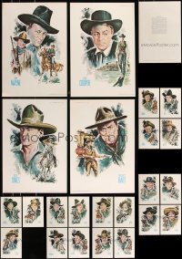 8s0029 LOT OF 23 UNFOLDED COWBOY KINGS OF WESTERN FAME 11X16 SPECIAL POSTERS 1973 John Wayne & more!