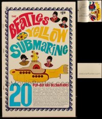 8s0028 LOT OF 4 BEATLES YELLOW SUBMARINE POP-OUT ART DECORATION BOOKS 1968 21 perforated images!