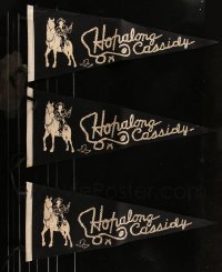 8s0020 LOT OF 6 HOPALONG CASSIDY FELT PENNANTS 1940s great image of the cowboy star & his horse!
