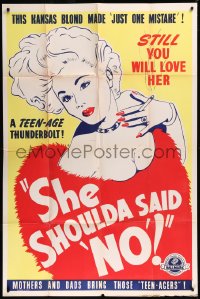 8t0010 SHE SHOULDA SAID NO 40x60 1949 Kansas blonde made just one mistake, still you'll love her!