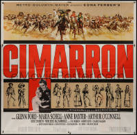 8t0037 CIMARRON 6sh 1960 directed by Anthony Mann, Glenn Ford, Maria Schell, cool artwork!