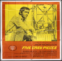 8t0043 FIVE EASY PIECES int'l 6sh 1970 great close up of Jack Nicholson, directed by Bob Rafelson!