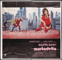 8t0054 LADY LIBERTY int'l 6sh 1972 different art of sexy Sophia Loren sitting on giant sausage!