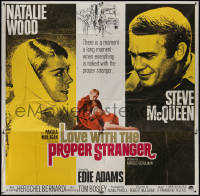 8t0057 LOVE WITH THE PROPER STRANGER 6sh 1964 Natalie Wood risks everything with Steve McQueen, rare!