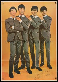 8t0019 BEATLES 39x55 commercial poster 1960s John, Paul, George & Ringo in matching suits & ties!