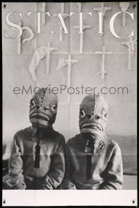 8t0025 STATIC English 40x60 1986 wacky image of two guys in lizard monster costumes!