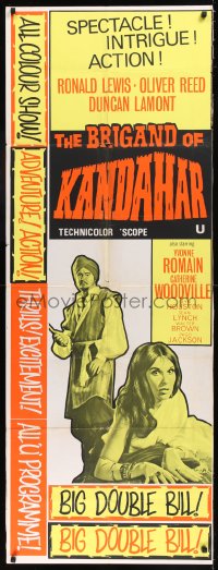 8t0026 BRIGAND OF KANDAHAR 2-sided English 23x61 1965 Hammer, Ronald Lewis, Yvonne Romain!