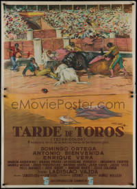 8t0022 AFTERNOON OF THE BULLS Spanish 40x55 1956 Vajda's Tarde de toros, Antonio Casero bullfight art!