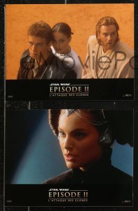 8w0076 ATTACK OF THE CLONES 8 French LCs 2002 Star Wars, Christensen & Natalie Portman!