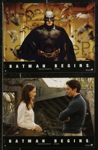 8w0078 BATMAN BEGINS 8 French LCs 2005 great images of Christian Bale as the Caped Crusader!