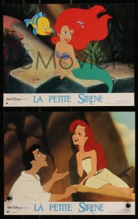 8w0066 LITTLE MERMAID 12 French LCs 1990 great images of Ariel & cast, Disney underwater cartoon!