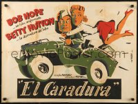 8x0012 LET'S FACE IT Peruvian 1943 cool art of Bob Hope & Betty Hutton in Jeep!