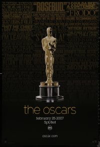 8y0828 79TH ANNUAL ACADEMY AWARDS 1sh 2007 cool image of Oscar statue & famous quotes!