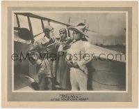 8z0887 AFTER YOUR OWN HEART LC 1921 Tom Mix speaking with two pilots with their plane, very rare!