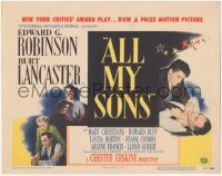 8z0698 ALL MY SONS TC 1948 Burt Lancaster, Edward G. Robinson, from Arthur Miller's play!