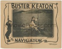8z1232 NAVIGATOR LC 1924 classic image of Kathryn McGuire using Buster Keaton in diving suit as raft!