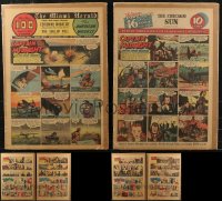 9a0021 LOT OF 6 CAPTAIN MIDNIGHT NEWSPAPER COMIC STRIP PAGES 1942-1944 shrink-wrapped on boards!