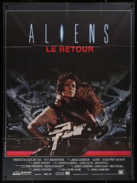 9b1301 ALIENS French 1p 1986 James Cameron sequel, Sigourney Weaver as Ripley carrying Carrie Henn!