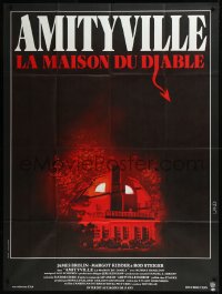 9b1307 AMITYVILLE HORROR French 1p 1980 great image of haunted house, for God's sake get out!