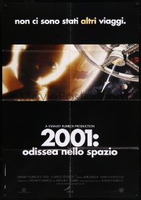 9b0682 2001: A SPACE ODYSSEY Italian 1p R2001 Stanley Kubrick, art of space wheel + star child image!