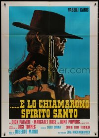 9b0700 AND HIS NAME WAS HOLY GHOST Italian 1p 1971 great spaghetti western art by P. Franco!
